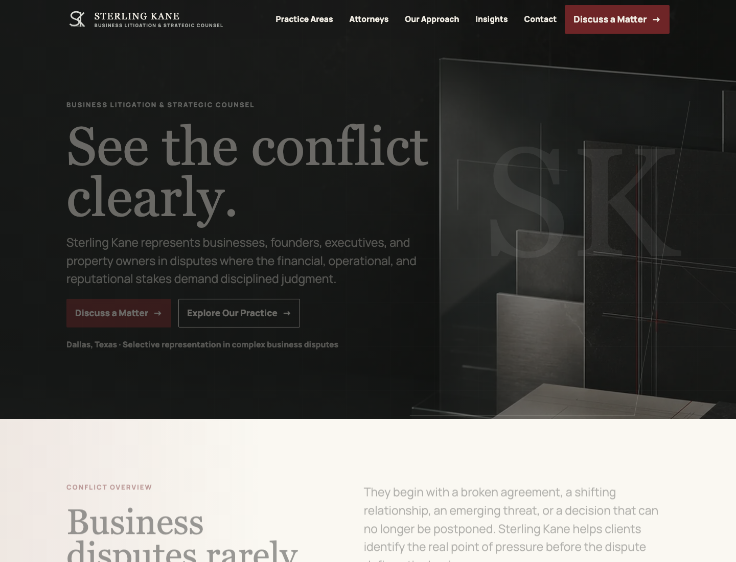 Sterling Kane Law Firm website homepage preview