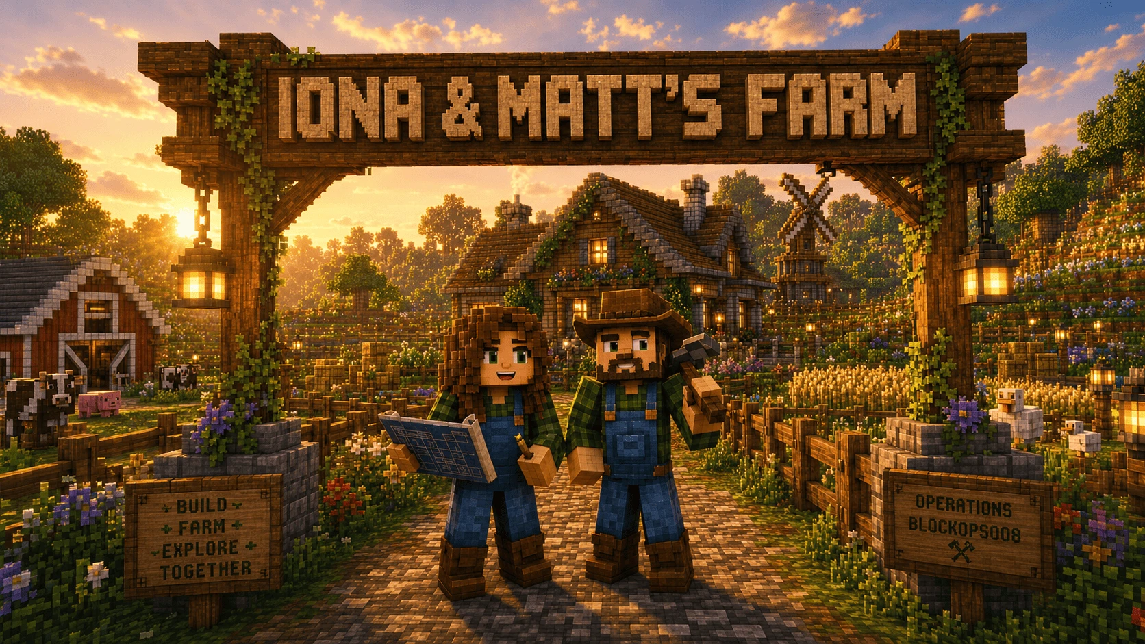 Iona and Matt's Minecraft farmstead